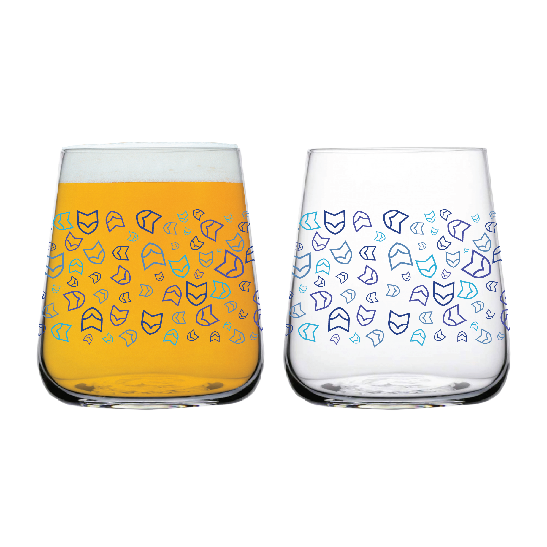 Blue Logo Tumbler Glass 400ml Fox Friday Craft Brewery